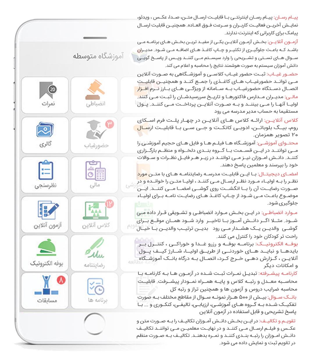 اپلیکیشن مدارس