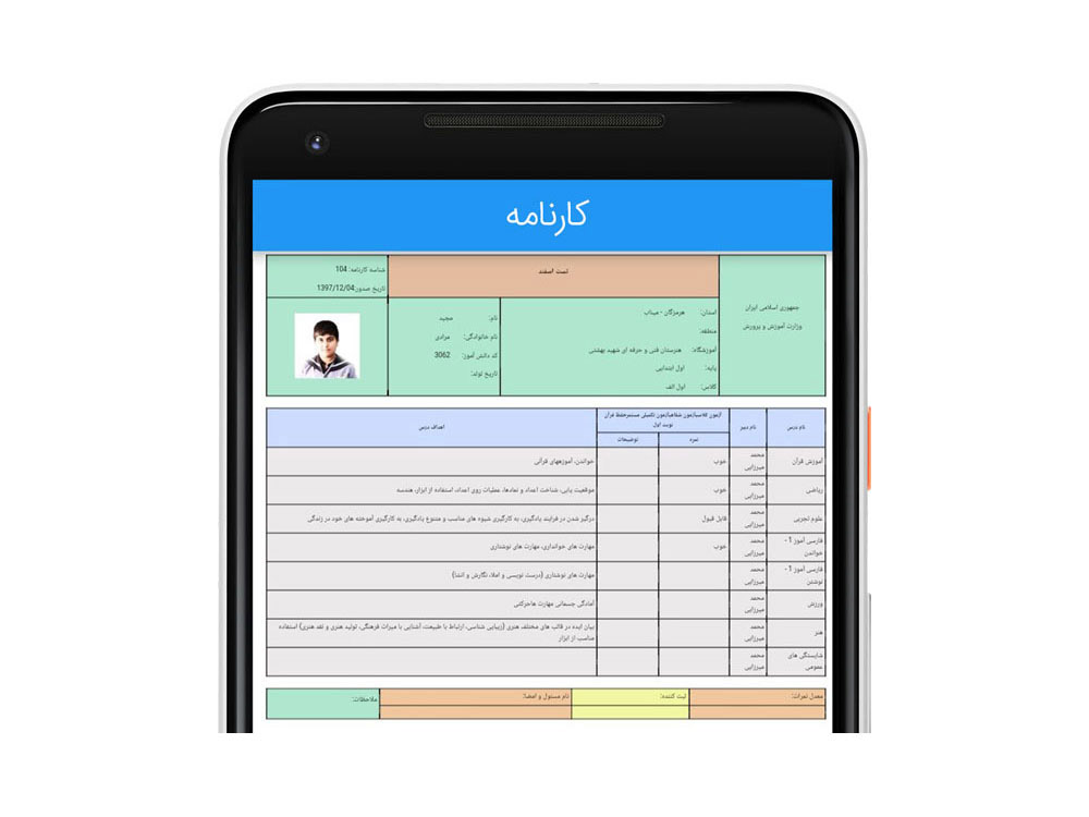 کارنامه آموزشی مدیار