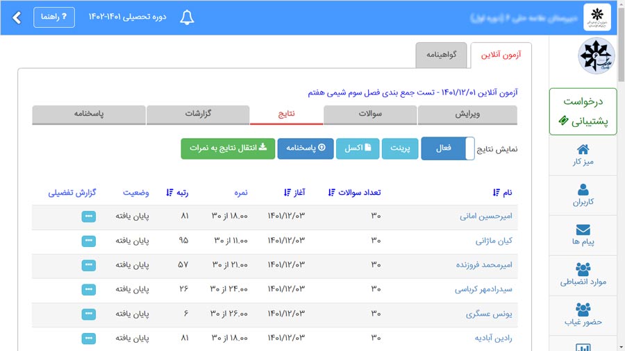 نتایج-آزمون-سَمت-برگزار-کننده