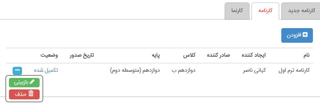 بازبینی کارنامه